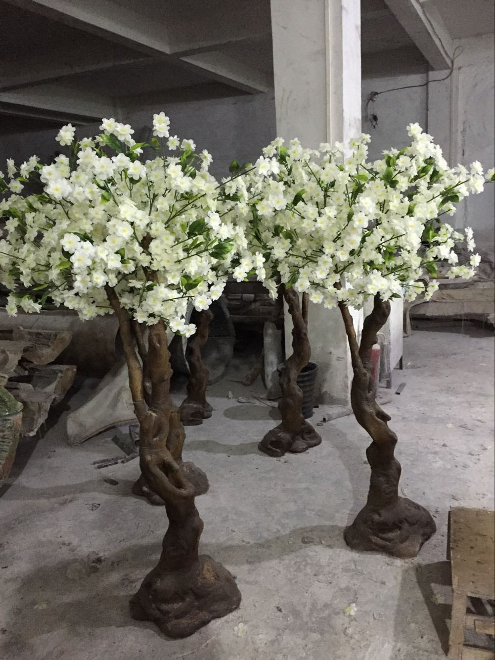4f White Artificial Cherry Blossom Tree for Table Decoration