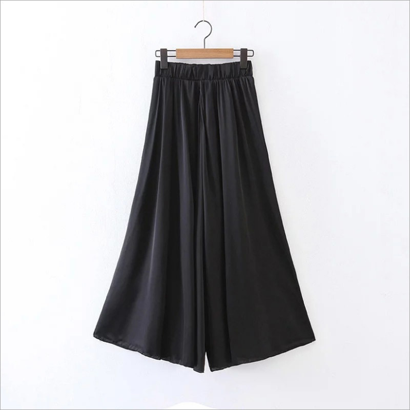 Fashion Apparel Pure Color Chiffon Loose Pants for Woman's Trousers
