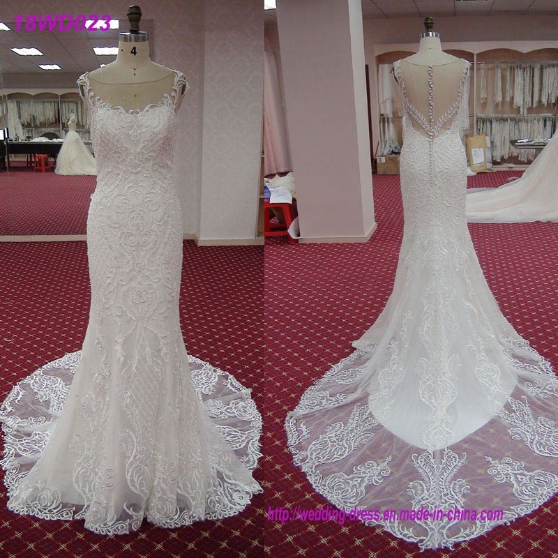 Strapless Bridal Gowns A-Line Satin Sheath Lace Bodice Wedding Dress