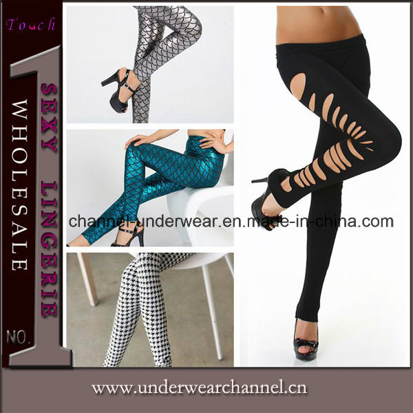 Wholesale Women Fashion Cut-out and Printing Leggings Pants
