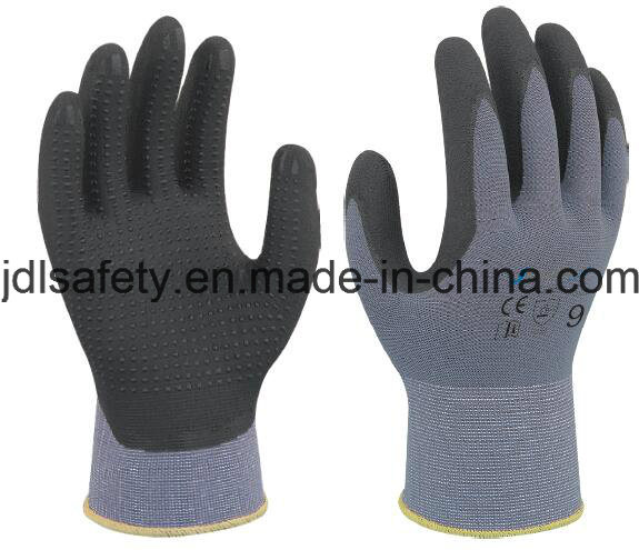Nylon Work Glove with Superfine Foam Nitrile Dipping (N1567)