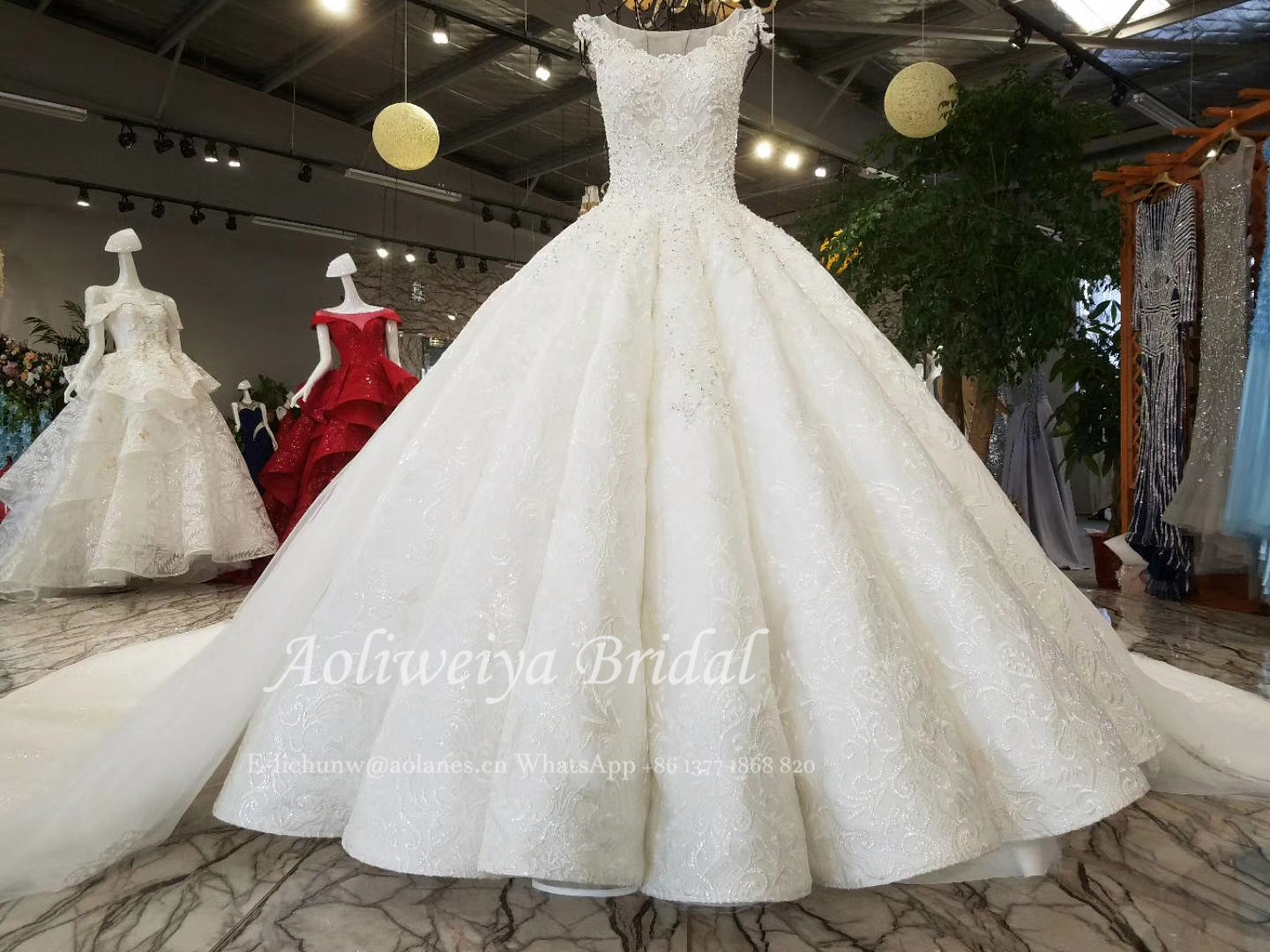 Aoliweiya Muilt Layer Wedding Dress with Petticoat
