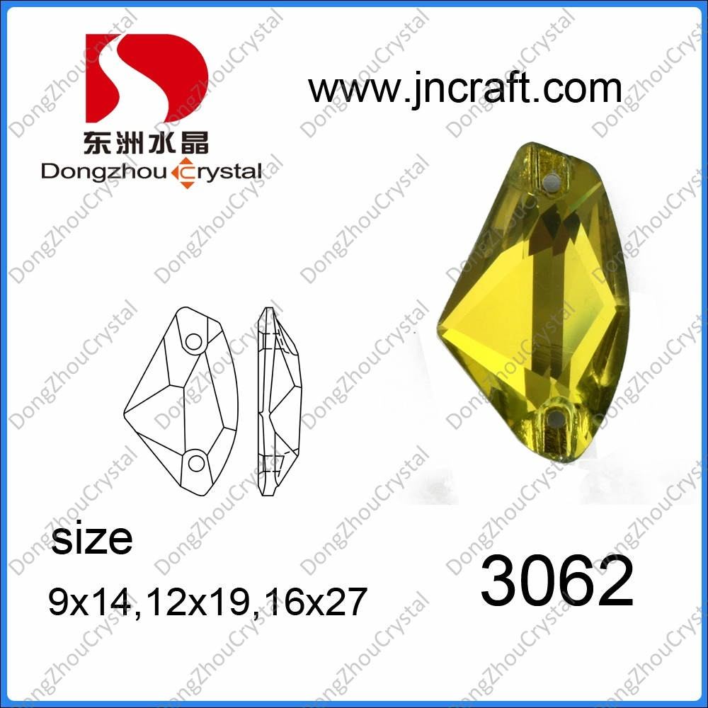 Dz-3062 Sew on Flat Back Glass Stones for Garment