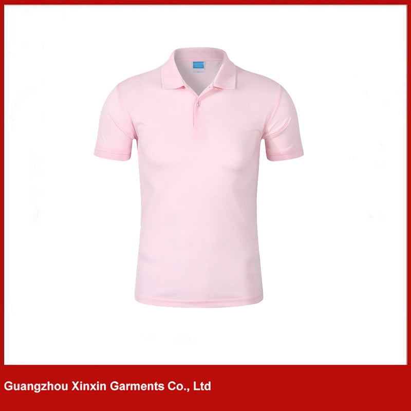 Custom Mens Pink Embroidery Promotion Cotton Polo Shirt (P120)