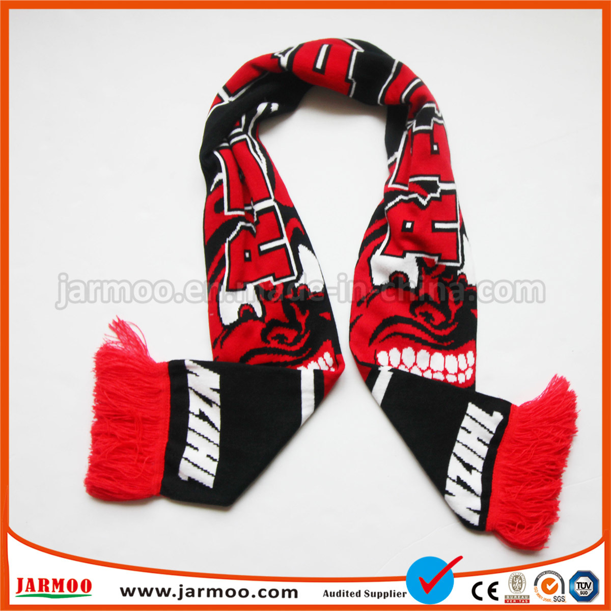 Hot Sale Knitted Acrylic Football Scarf