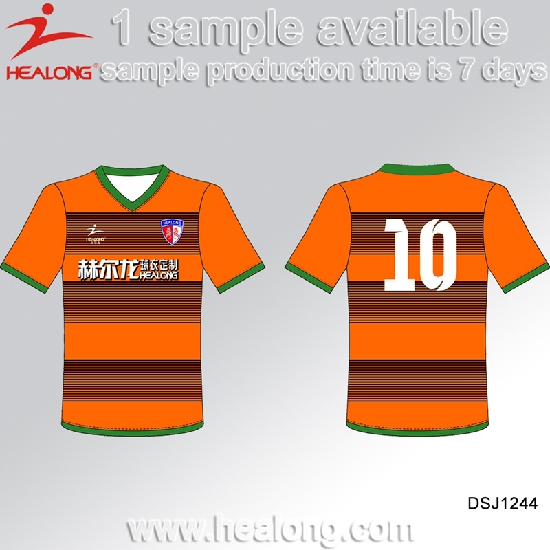 Healong Customized Team Wear Sublimation Printing Football Jersey
