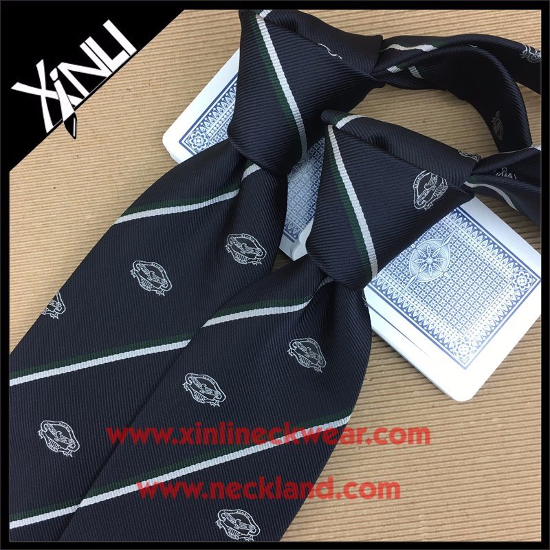 Fashion Slim Logo Microfiber Woven Tie for Men