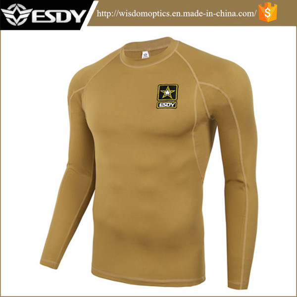 Tan Long-Sleeves Tactical Army Combat Warm Suit Military Thermal Underwear