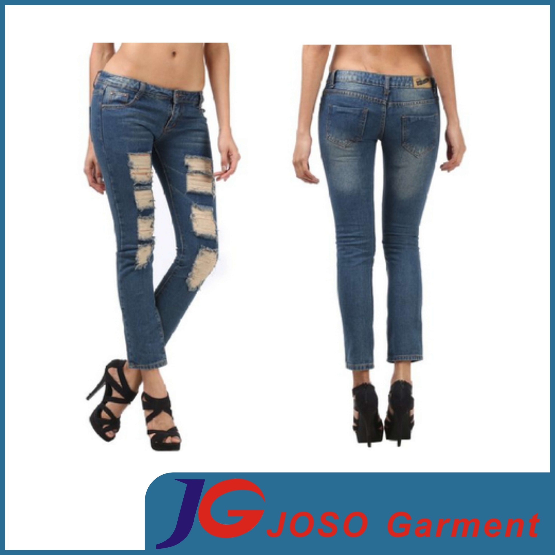 Women Jeans Sale Broken Tall Jeans (JC1369)