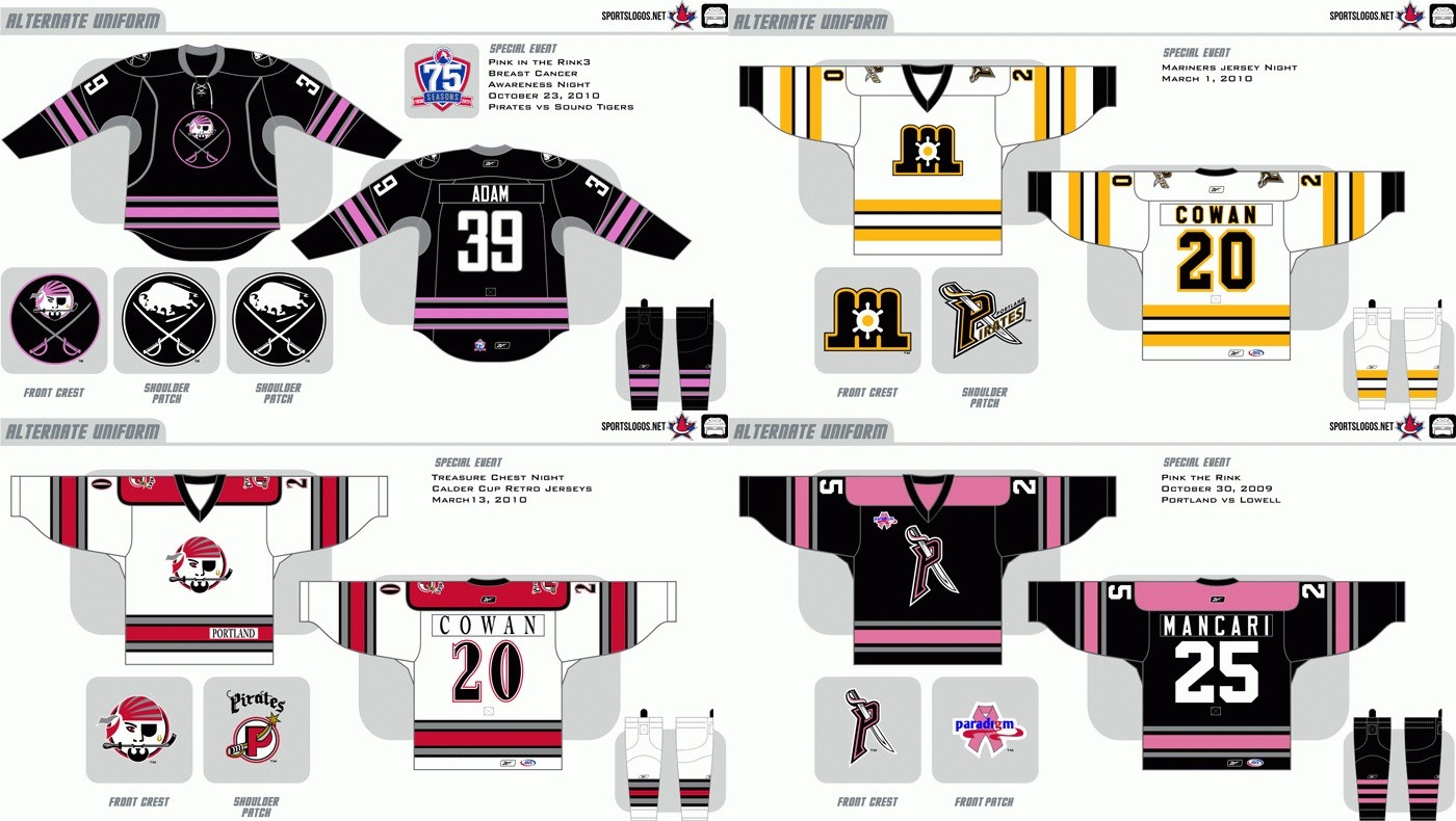 Customized American Hockey League Portland Pirates Hockey Jersey