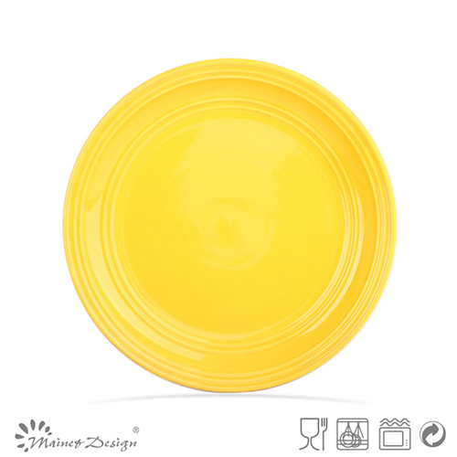 Yellow Glaze Stoneware Dinner Plate