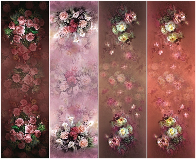 Fashion Elegant Colorful Silk Flower Printing Scarf for Ladies (C-016)
