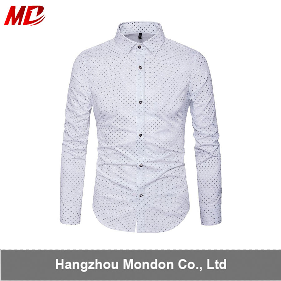 Men's Printed Dress Shirt-100% Cotton Casual Long Sleeve