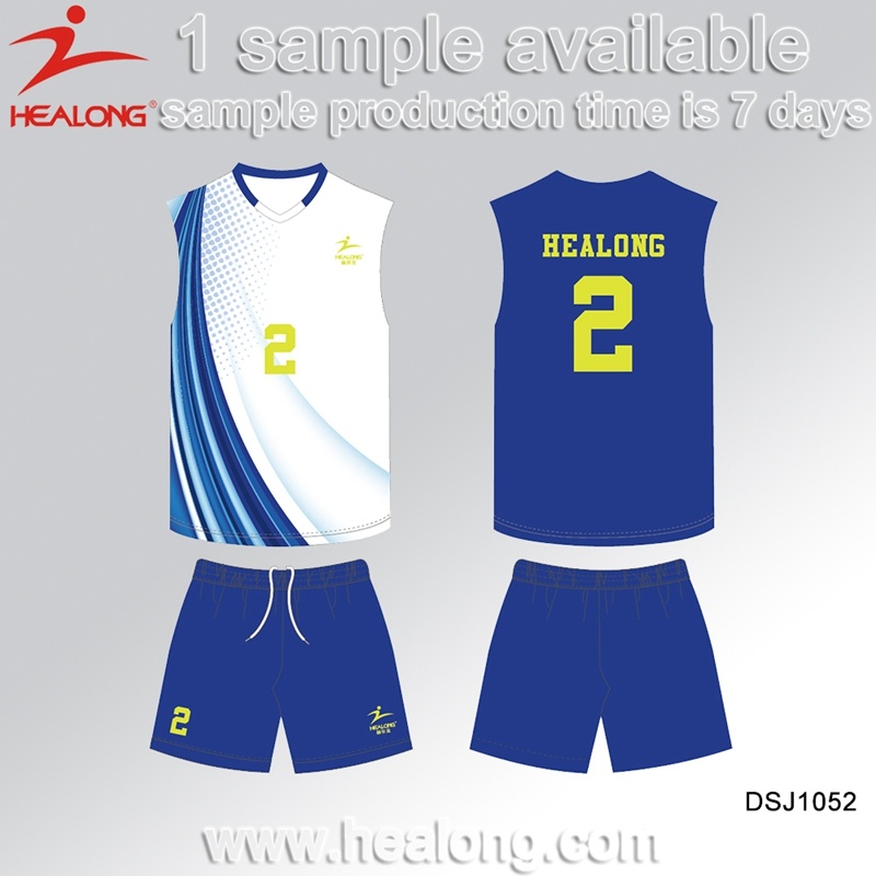 Healong Customized Design Sportswear Sublimation Volleyball Jersey