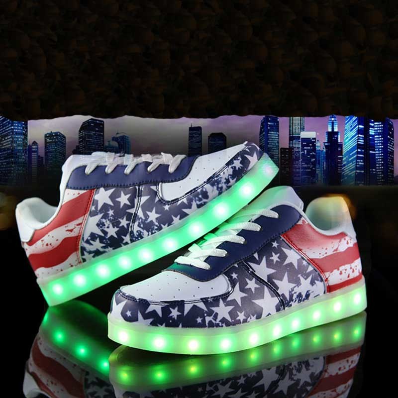Battery Operated USB Charging Light LED Shoes with 7 Changeable Color
