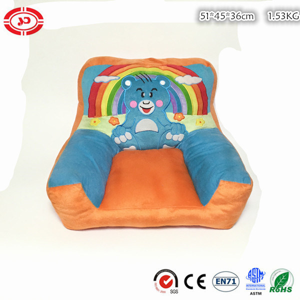 Orange Color Cute Bear Rainbow Soft Stuffed Plush Cushion