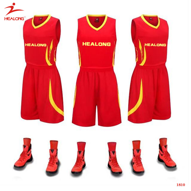 2015 New Design Basketball Uniform Sublimation Cheap Simple Plain Red Basketball Jersey