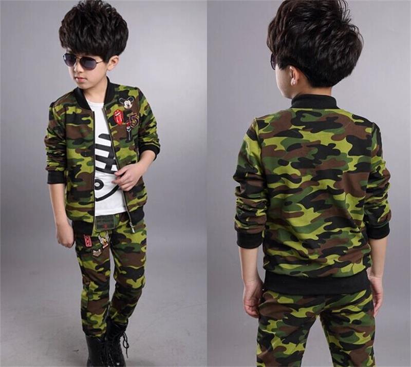 Kid's Camouflage Color Casual Baseball Sports Suit in Spring