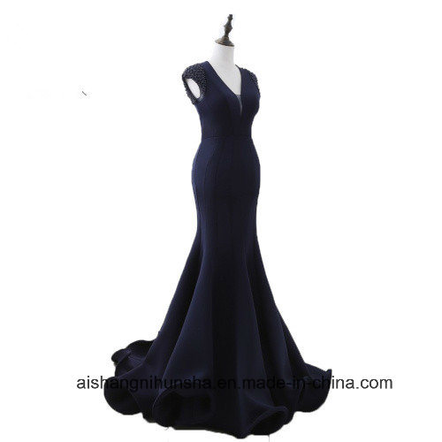 V Neck Backless Floor Length Party Pageant Prom Gowns