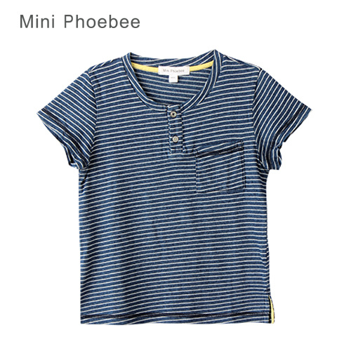 Cool Tight Blue and White Striped Boys Summer Cotton T-Shirt