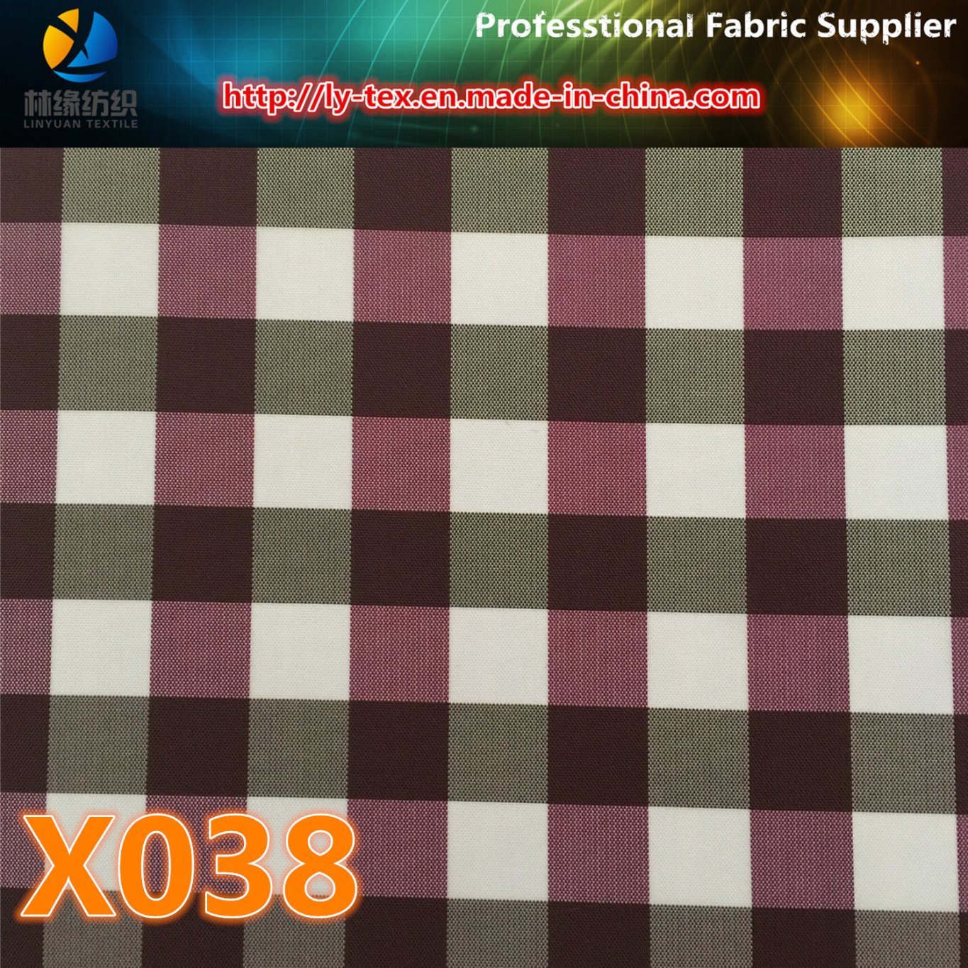 Yarn Dyed Fabric in Promt Goods, Polyester Check Fabric (X038-40)