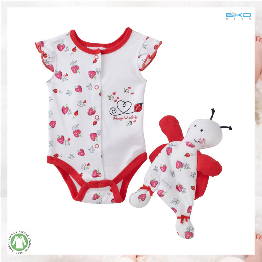 0-Neck Infant Clothes Baby Girl Onesie Set