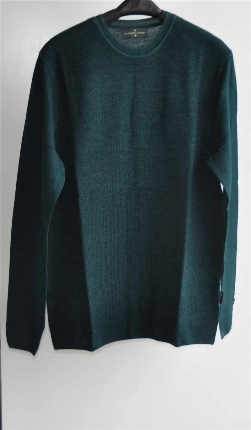 Round Neck Pure Color Knit Pullover Men Sweater