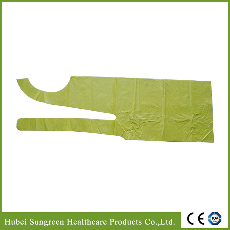 Disposable Waterproof PE Apron in Yellow Color