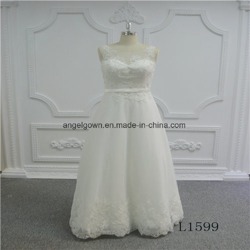 Sleeveless A Line Lace New Design Wedding Dress