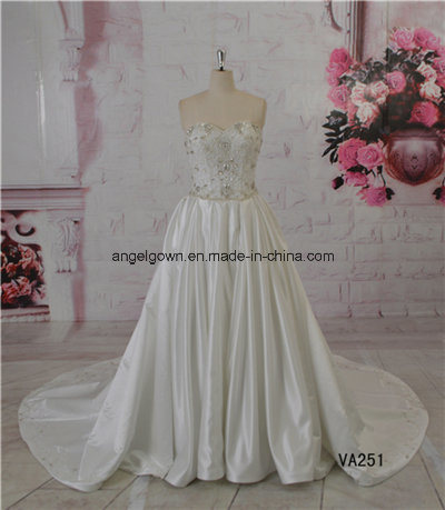 Strapless 2016 Satin Fabric Charming Wedding Dress