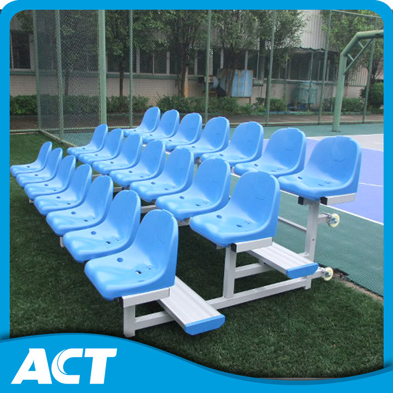 3-Row Aluminum Sports Bench / Outdoor Bench with Plastic Seat