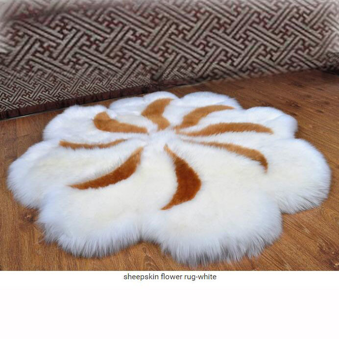 Long Wool Stuffed Hand Made Sheepskin Floor Rug Fur Carpet