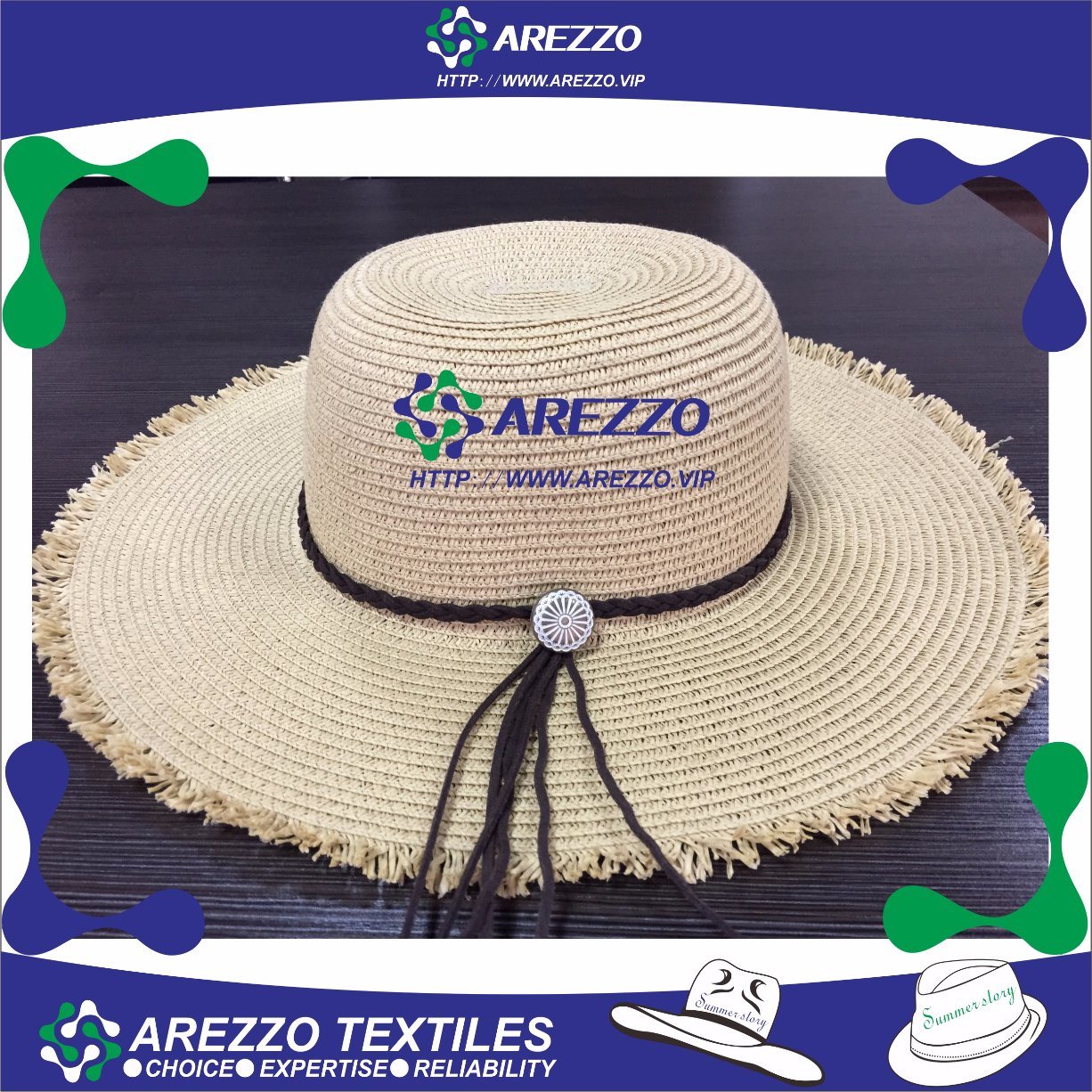Women's Paper Straw Beach Hat (AZ021B)