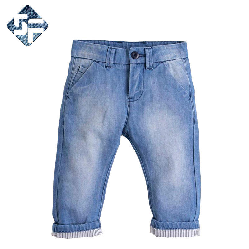 100% Cotton Children's Denim Pants with Adjustable Waistband