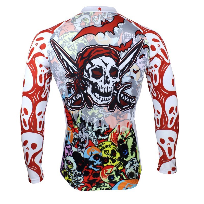 Crossbone Patterned Cool Sports Tops Men's Cycling Jersey