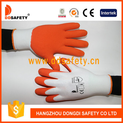 Ddsafety 2017 White Nylon Orange Latex Coated Glove