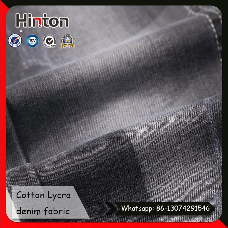 Twill Jean Fabric Cotton Lycra Denim Fabric with Mercerized