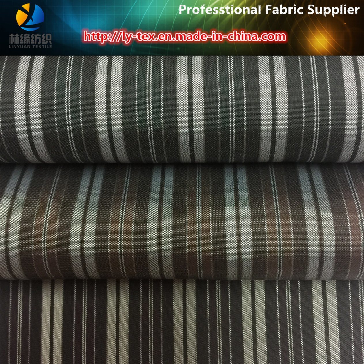 Prompt Goods Polyester Twill Stripe Fabric for Men Suit Lining (X115-117)