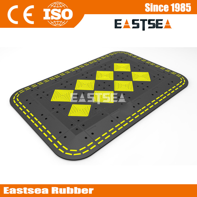 Black and Yellow Road Safety Rubber Cushion