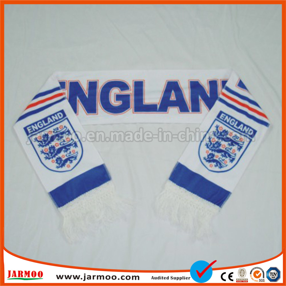 100% Polyester Printed Soccer Scarf for Promotion