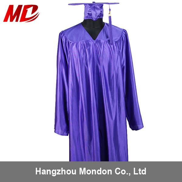 Shiny Graduation Cap & Gown Purple