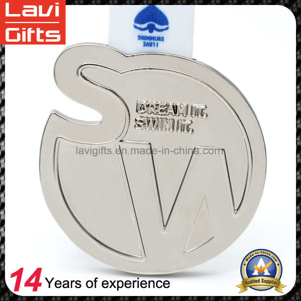New Custom Design Silver Sport Swimming Medals