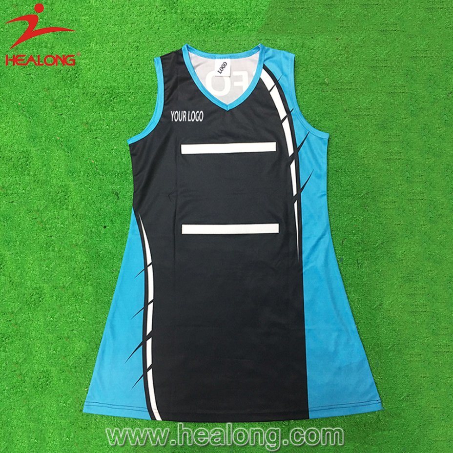 Healong Top Sale Sportswear Sublimation Printing Padded Netball Jersey