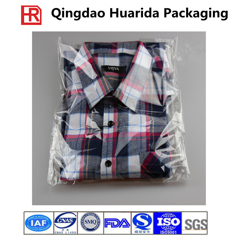 Custom Self Adhesive Clear Plastic Garment Packaging Bags, T-Shirt Bag
