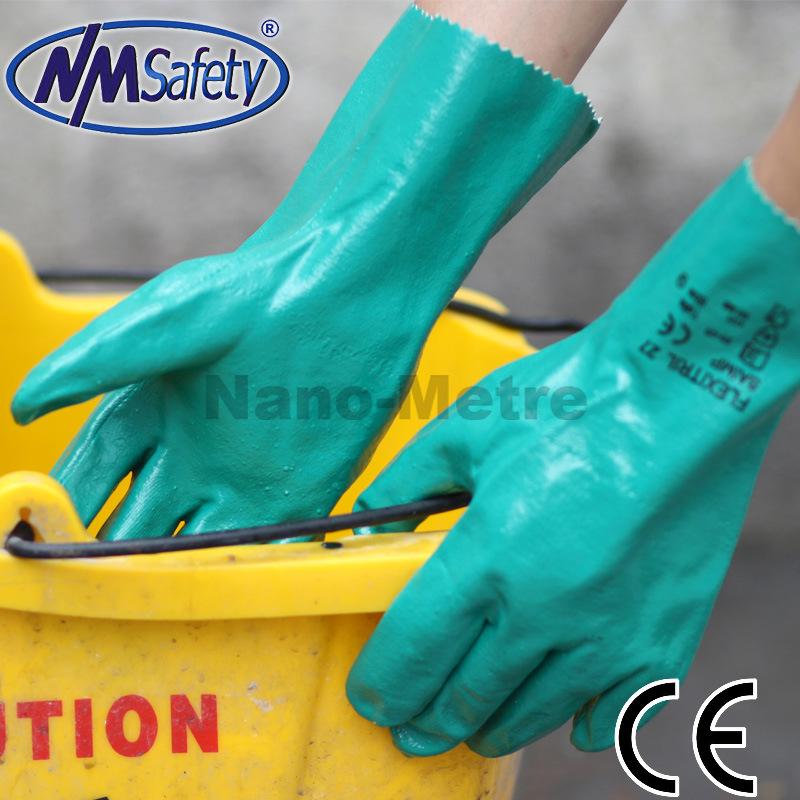 Nmsafety Long Cuff Nitrile Coated Industry Glove
