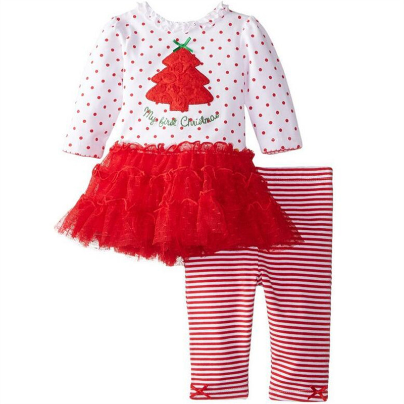 Baby Toddler Christmas Set Pajamas Top Leggings Outfits, 2 Pieces Christmas Sleeve Shirt Pants Outfit Set