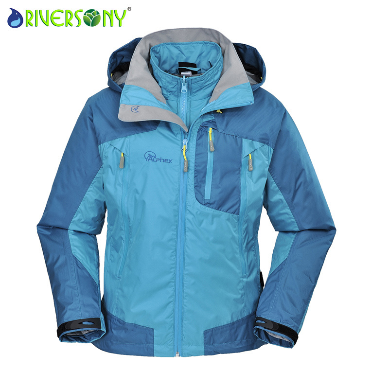 Women's Pongee/PU Breathable 3 in 1 Outdoor Jacket with Fully Taping Seams
