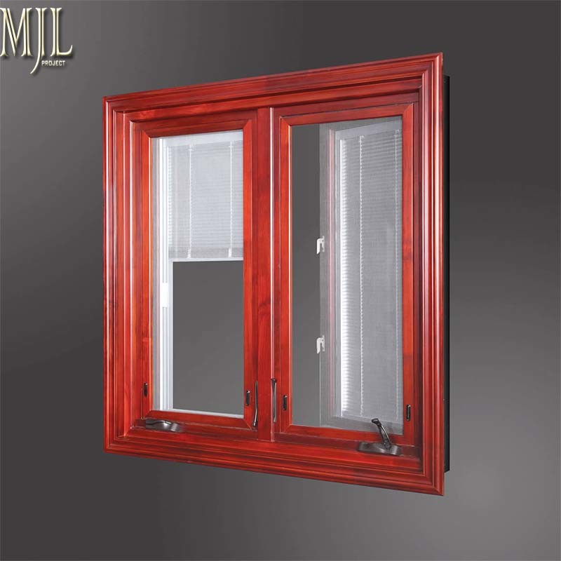 Factory Price Wood Cladding Aluminum Window with Double Glass
