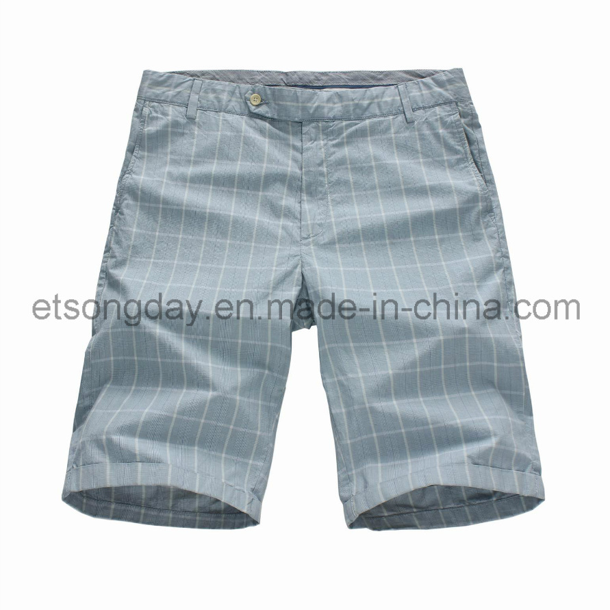 Fashion Style 100% Cotton Men's Plaid Shorts (JHB-01)