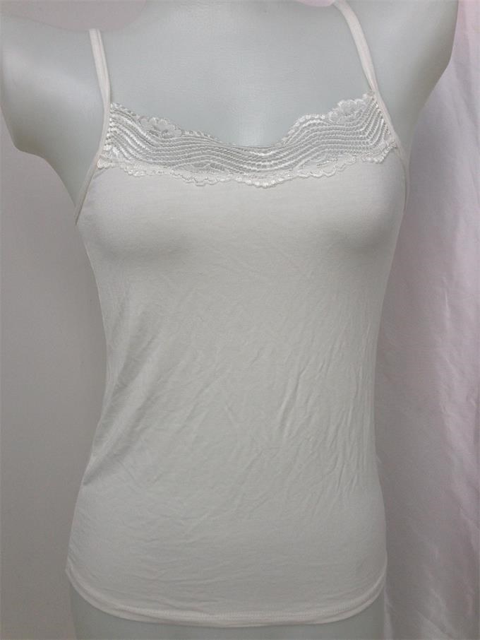 High Class Cotton with Embroidery Lace Knitted Camisole